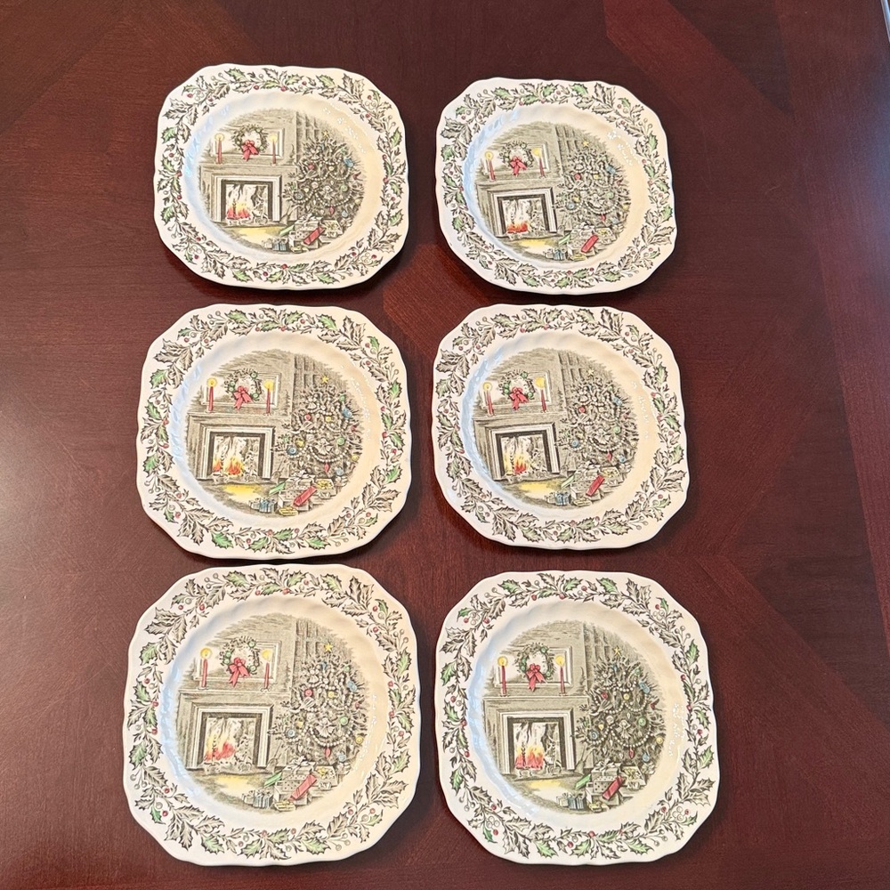 Johnson Brothers Merry Christmas Square Salad Plates